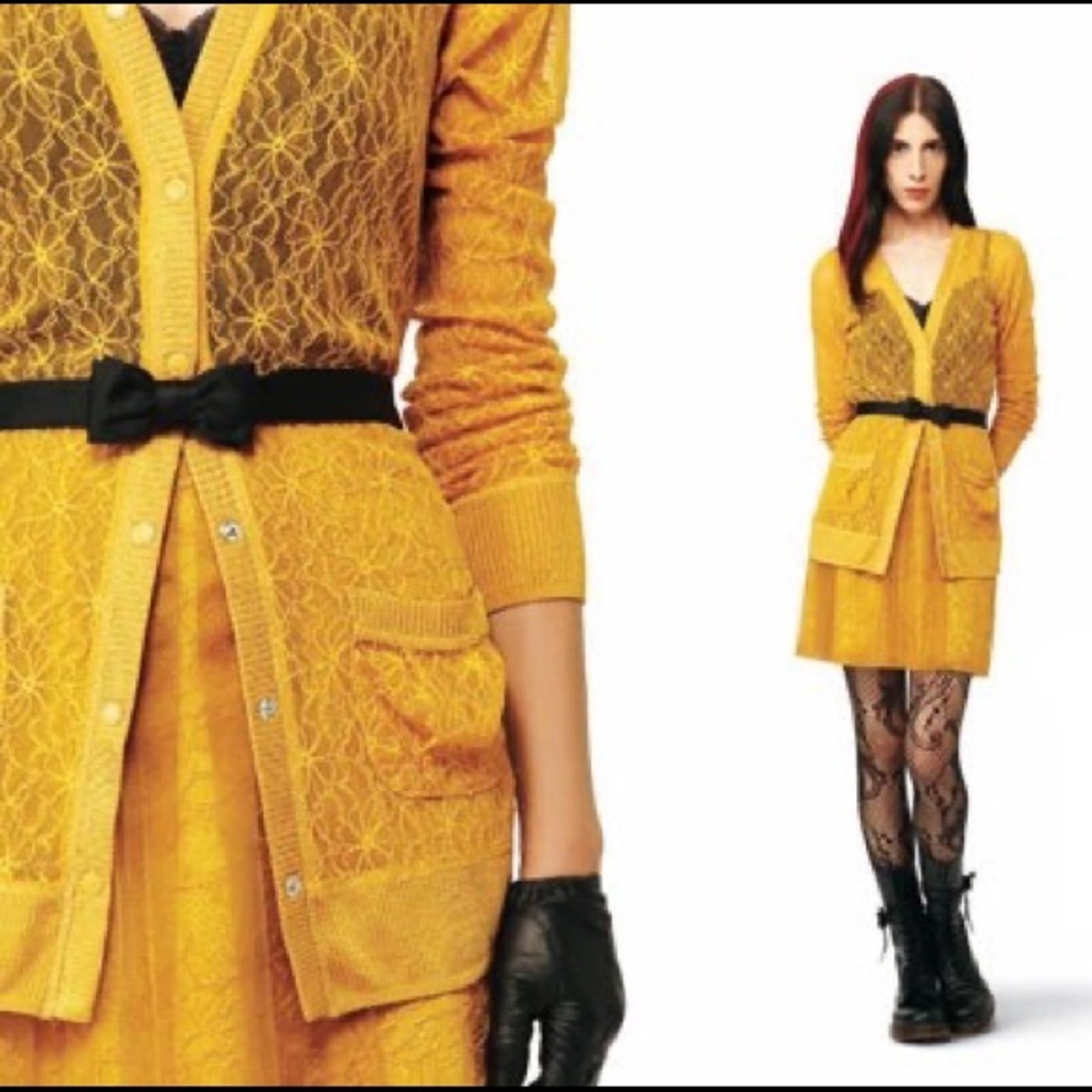 Rodarte x Target Mustard Lace Cardigan